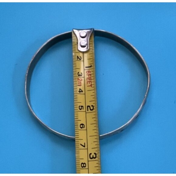 Sterling Silver 925 Mexico Bangle Bracelet With Arrow Etching Design - Picture 4 of 4